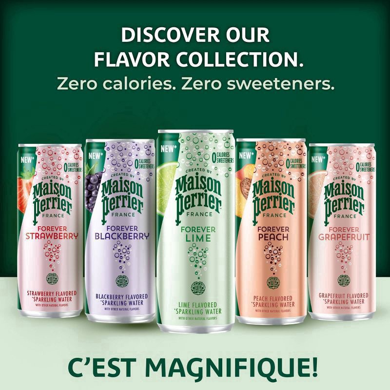slide 9 of 9, Maison Perrier Forever Blackberry Flavored Sparkling Water, 11.15 FL OZ Cans, 8 Count, 11.15 oz