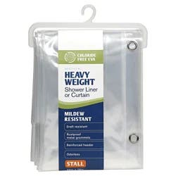 Zenna Home Heavy Weight PEVA Stall Shower Liner, 54 in x 78 in, Clear