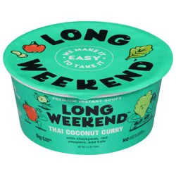 Long Weekend Premium Instant Thai Coconut Curry Soups 1.2 oz
