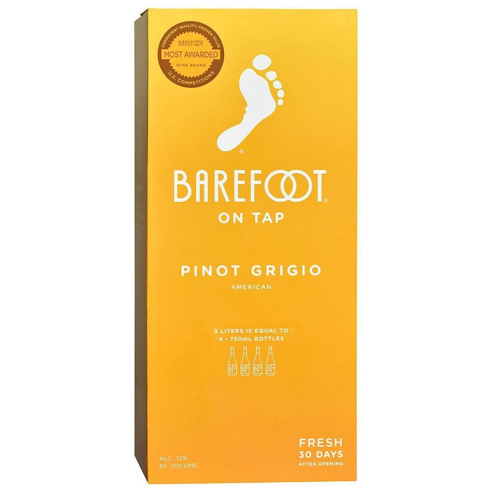 slide 3 of 5, Barefoot On Tap Pinot Grigio, 3 liter