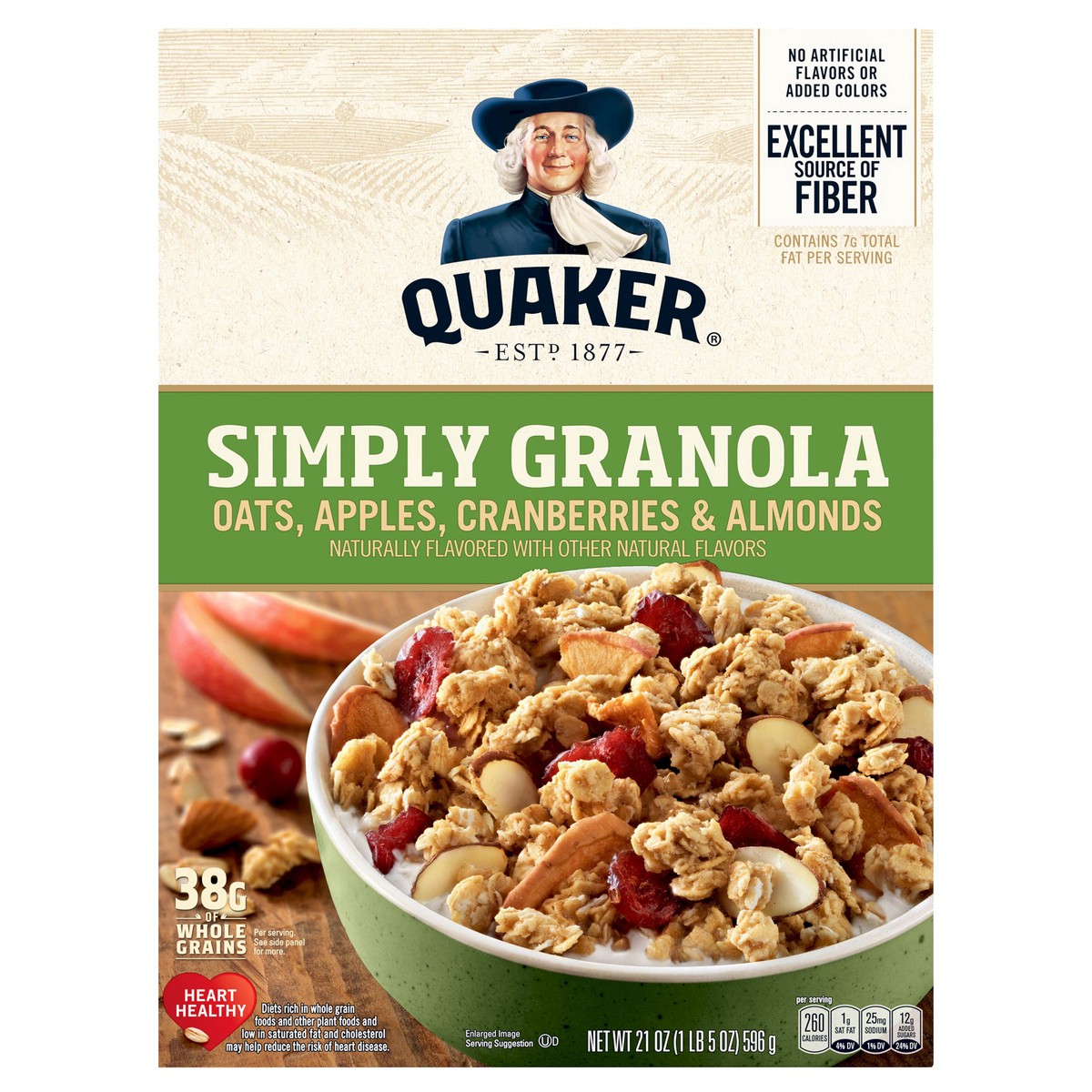 slide 1 of 6, Quaker Granola, 21 oz
