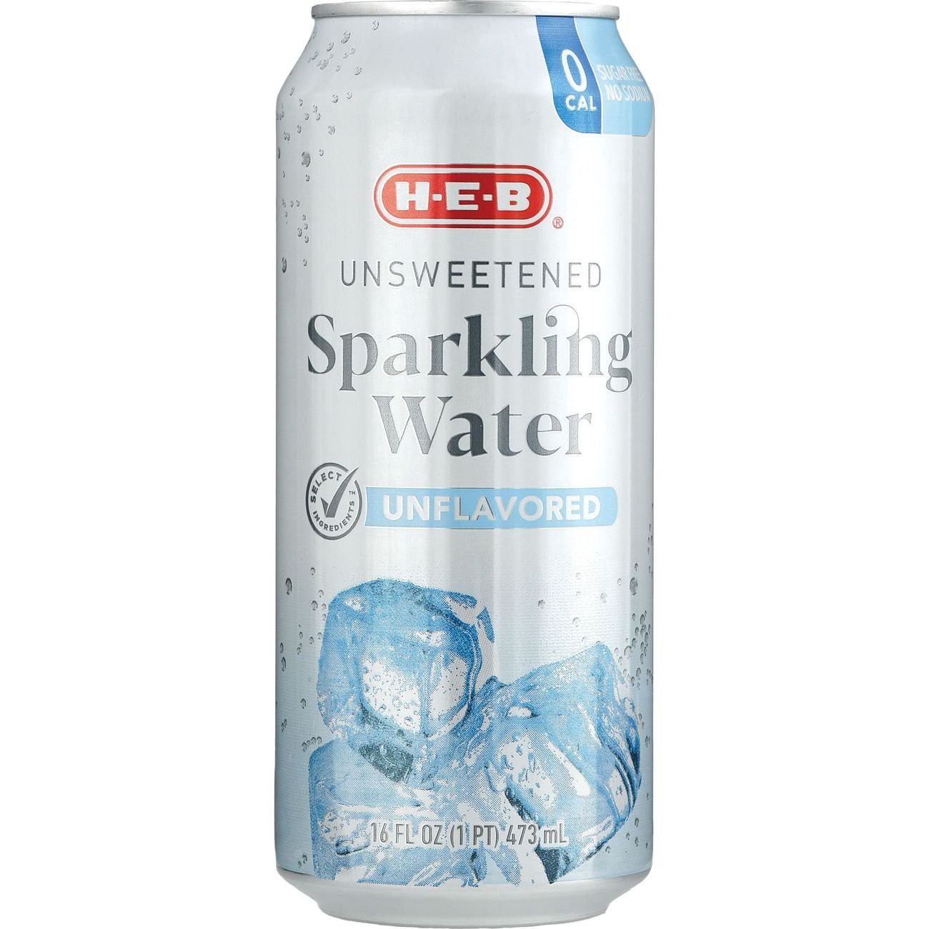 slide 1 of 1, H-E-B Unsweetened Original Unflavored Sparkling Water, 16 oz