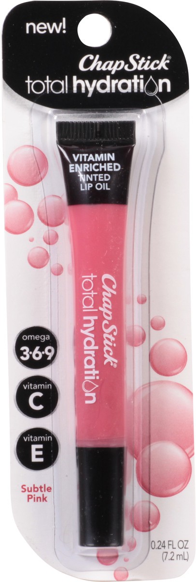 slide 9 of 9, ChapStick Total Hydration Vitamin Enriched Subtle Pink Tinted Lip Oil Tube - 0.24 Oz, 0.24 fl oz