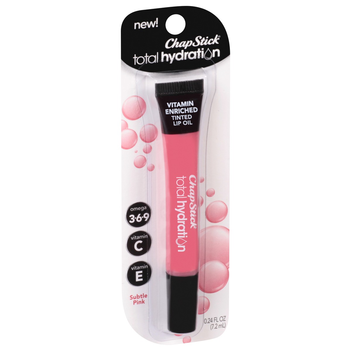 slide 5 of 9, ChapStick Total Hydration Vitamin Enriched Subtle Pink Tinted Lip Oil Tube - 0.24 Oz, 0.24 fl oz