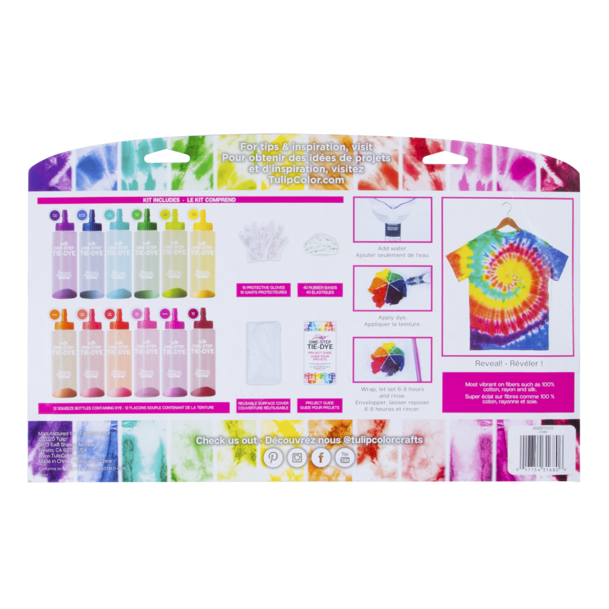 slide 2 of 2, Tulip One-Step Tie-Dye Kit Kaleidoscope 12-Color, 1 ct