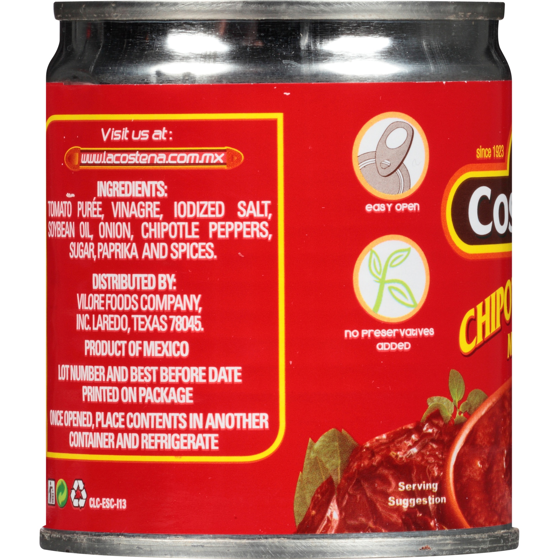 slide 5 of 6, La Costeña Sauce Chipotle, 7.76 oz