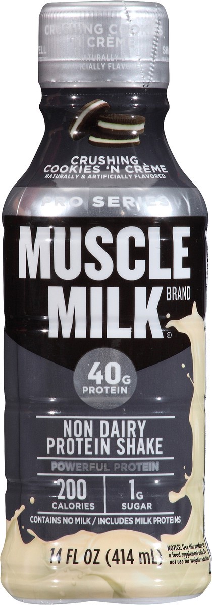 slide 9 of 12, Muscle Milk Pro Series Non Dairy Crushing Cookies 'N Creme Protein Shake 14 oz, 14 fl oz