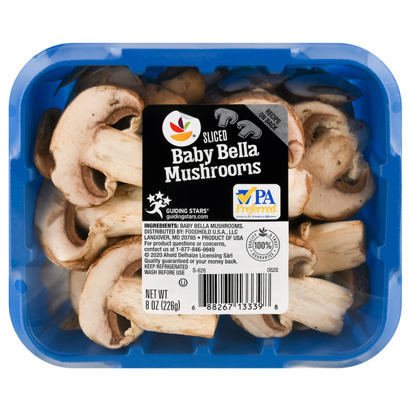 slide 1 of 1, GIANT Baby Bella Mushrooms Sliced, 8 oz