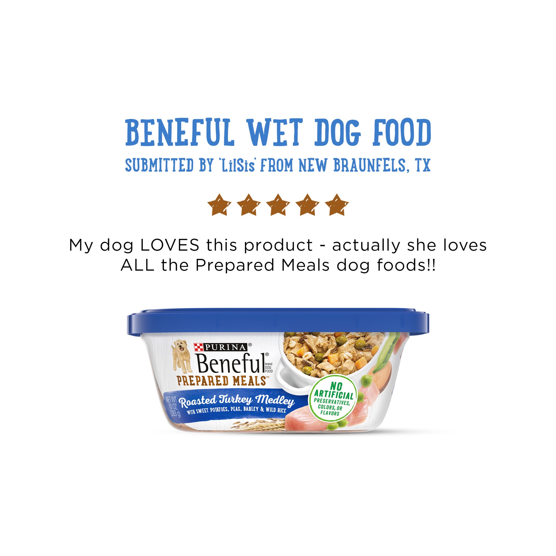 slide 4 of 9, Beneful Purina Beneful Prepared Meals Roasted Recipes Wet Dog Food Roasted Turkey Medley with Wild Rice, Sweet Potates, Peas & Barley - 10oz, 10 oz