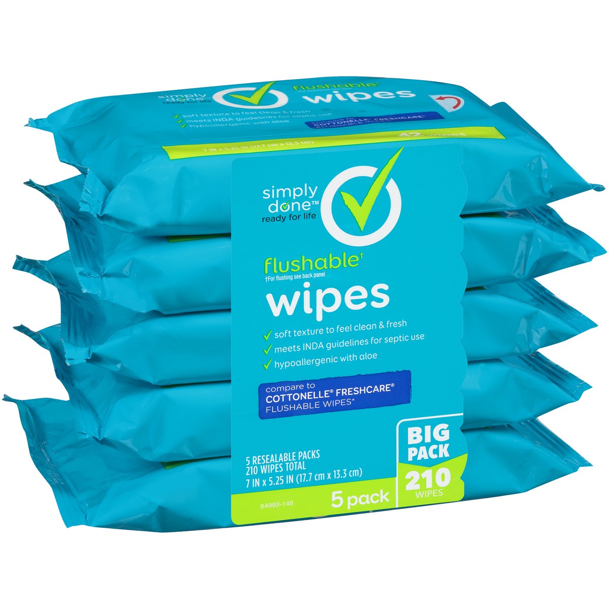 slide 9 of 9, Simply Done Flushable Wipes, 24 ct