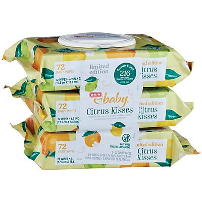 slide 1 of 1, H-E-B Baby Citrus KissesWipes, 216 ct