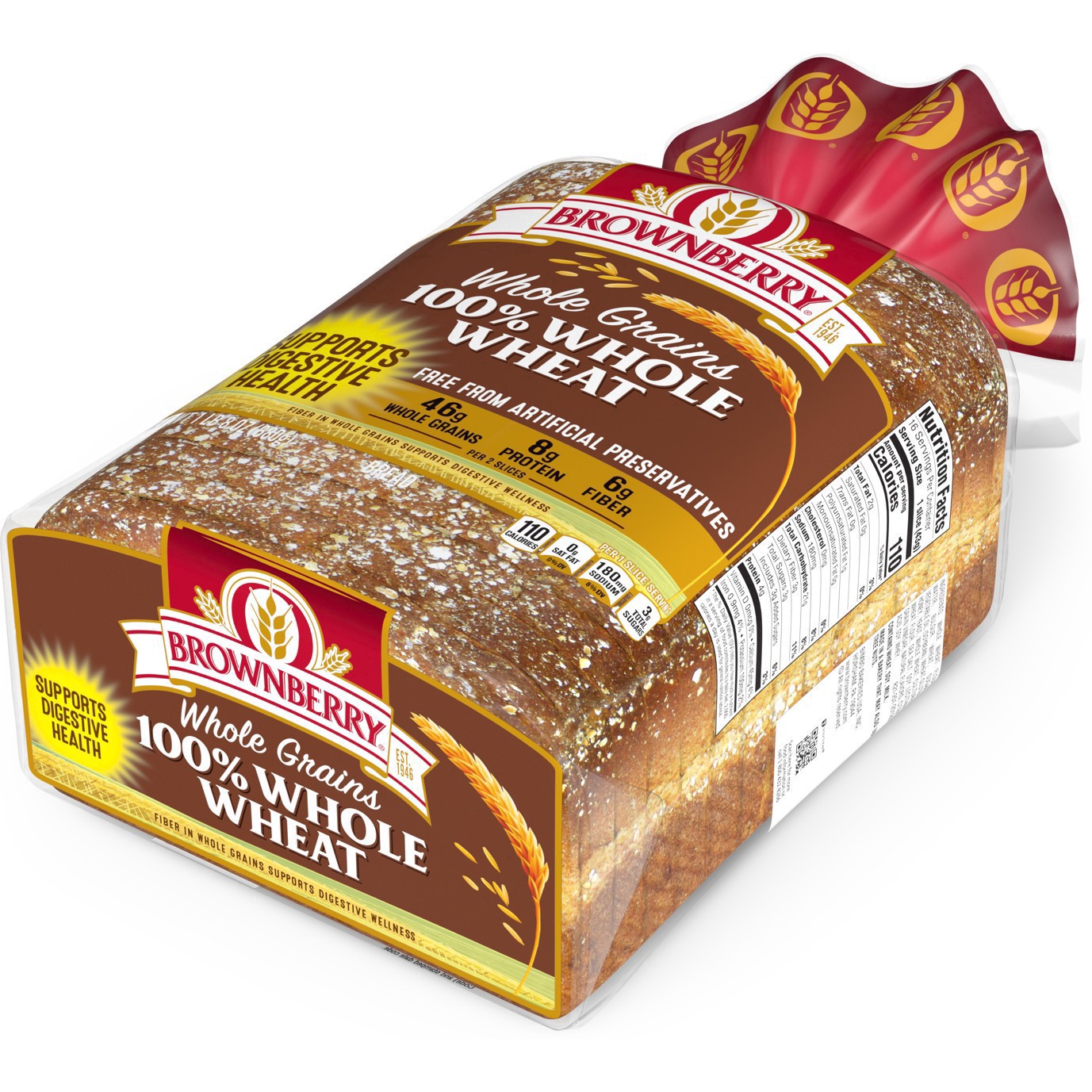 slide 18 of 23, Brownberry Whole Grains 100% Whole Wheat Bread, 24 oz, 1 ct