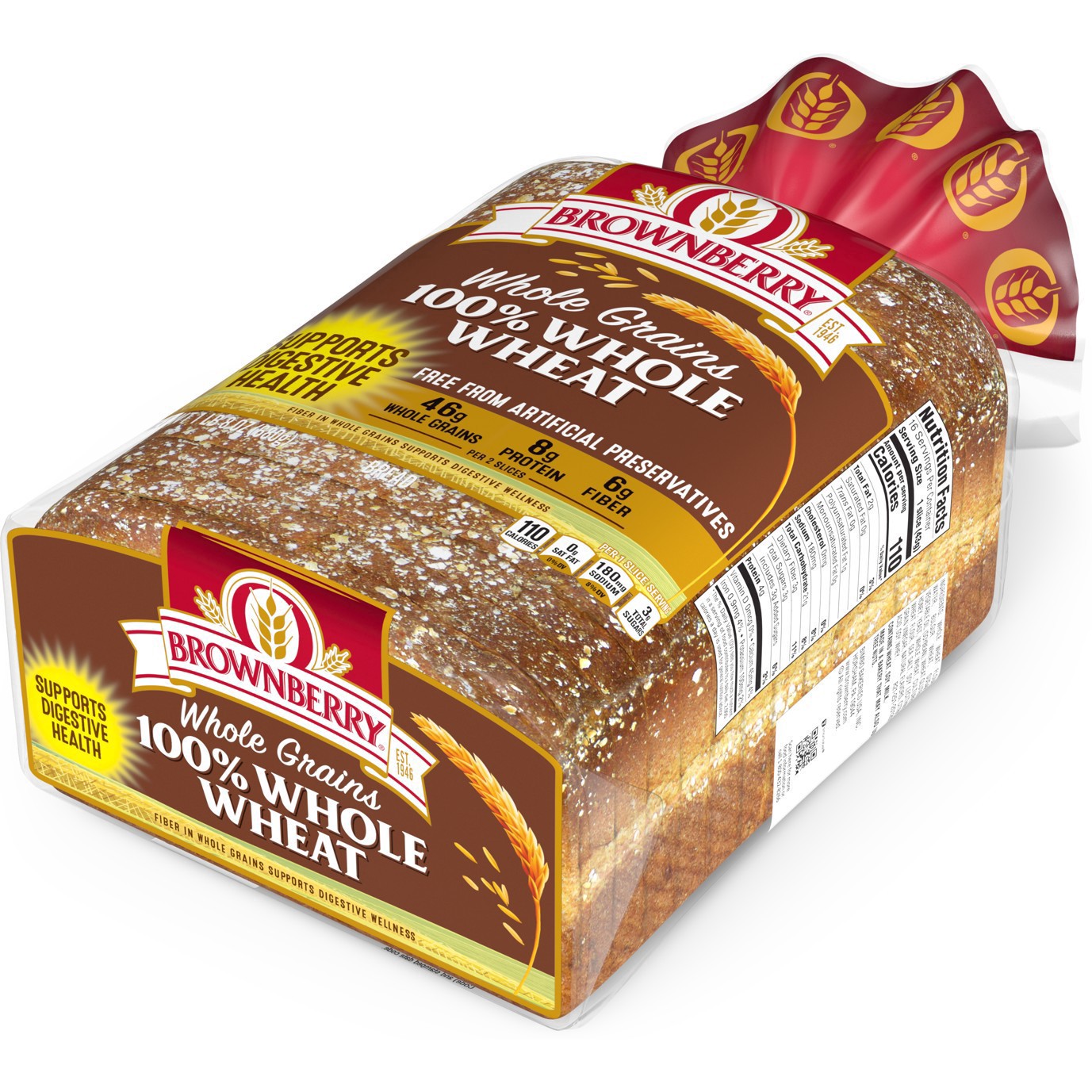 slide 18 of 23, Brownberry Whole Wheat Bread, 24 oz, Soft Wheat Bread, Bag, 24 oz