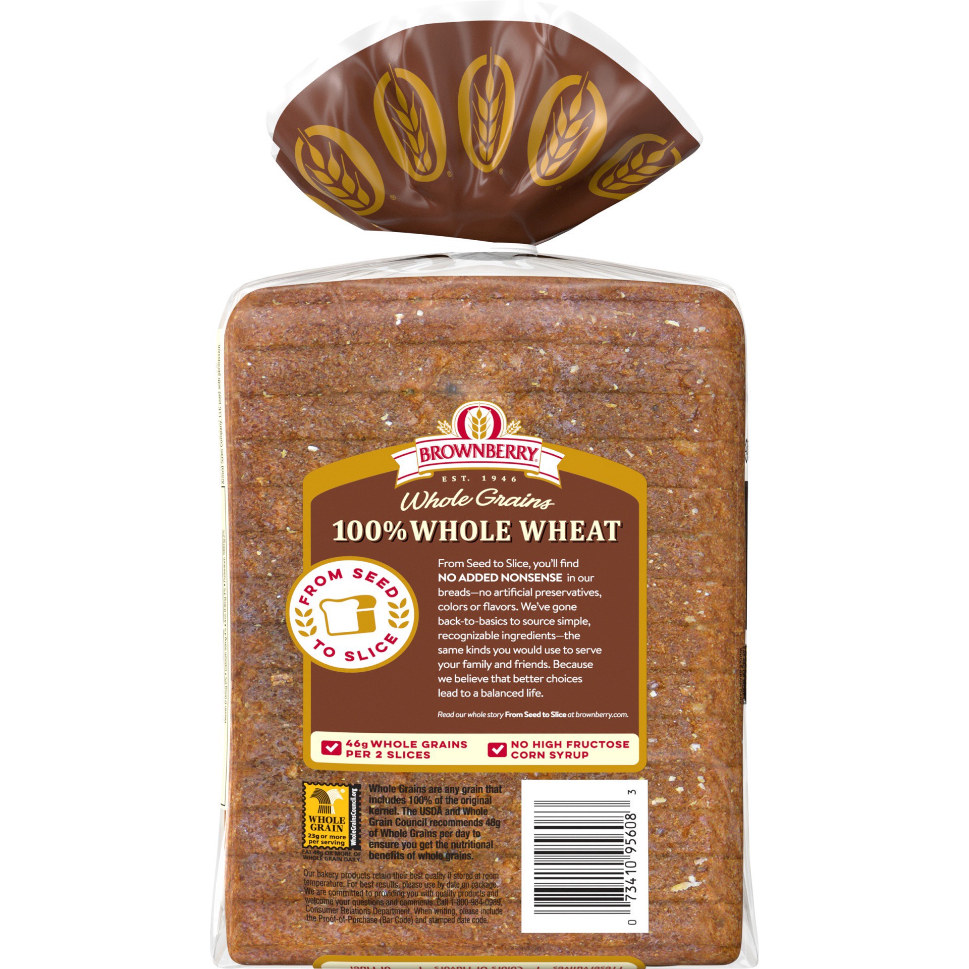 slide 4 of 23, Brownberry Whole Wheat Bread, 24 oz, Soft Wheat Bread, Bag, 24 oz