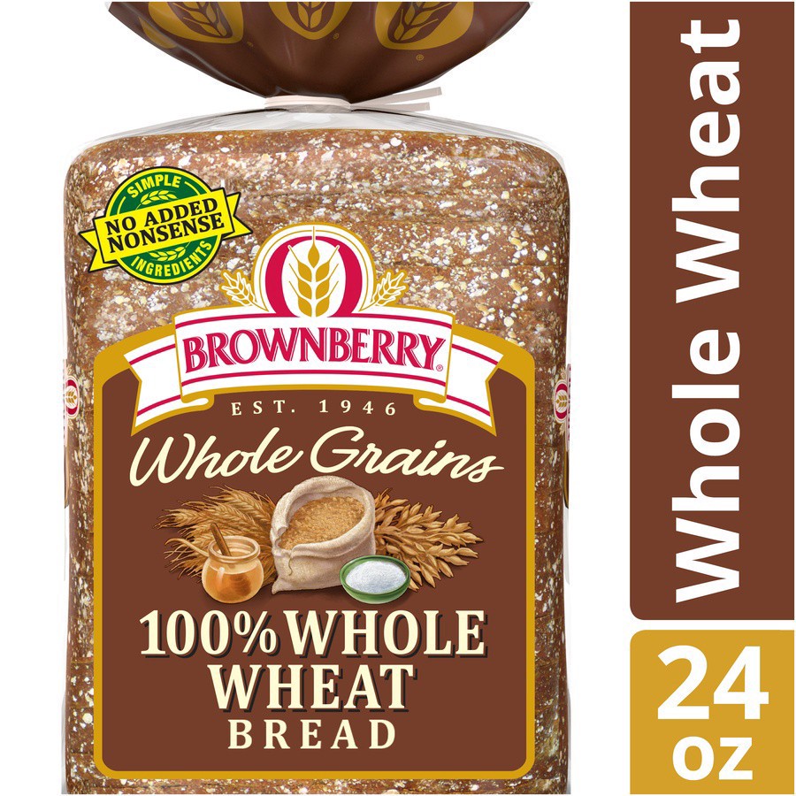 slide 12 of 23, Brownberry Whole Grains 100% Whole Wheat Bread, 24 oz, 1 ct