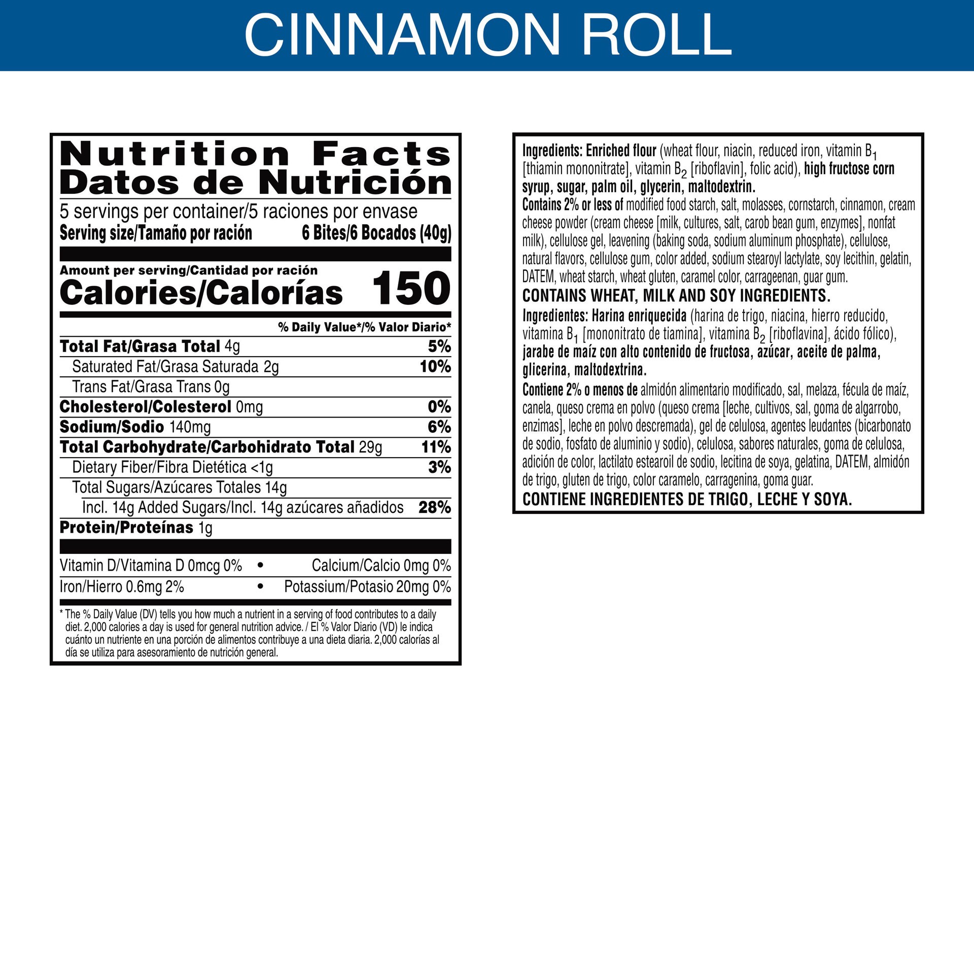 slide 5 of 5, Pop-Tarts Baked Pastry Bites, Kids Snacks, School Lunch, Frosted Cinnamon Roll, 7oz Box, 5 Pouches, 7 oz