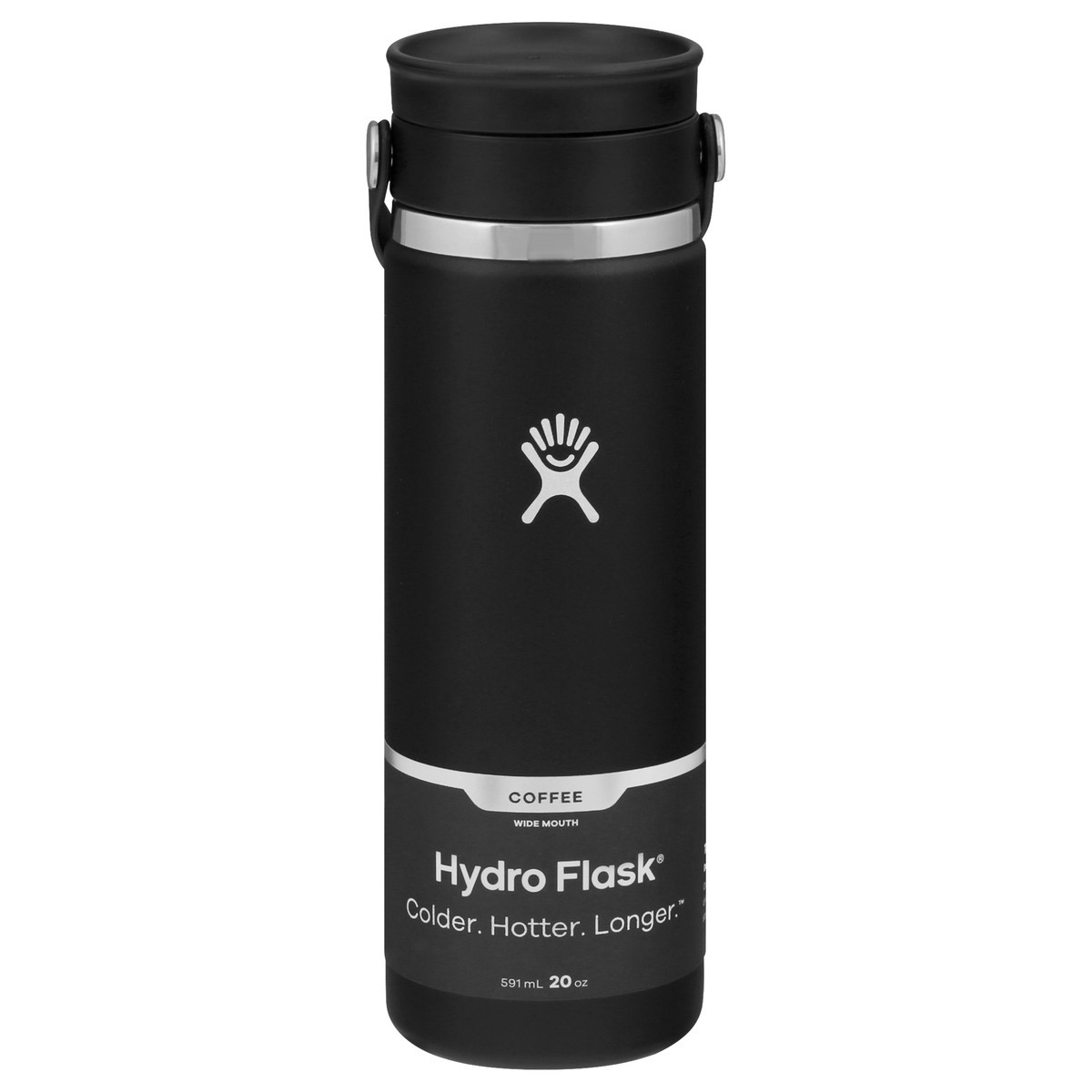 slide 9 of 11, Hydro Flask 20 Ounce Black Wide Mouth Coffee Bottle 1 ea, 1 ct