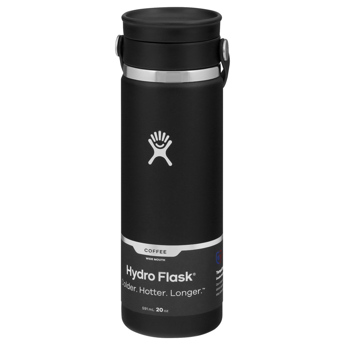 slide 3 of 11, Hydro Flask 20 Ounce Black Wide Mouth Coffee Bottle 1 ea, 1 ct