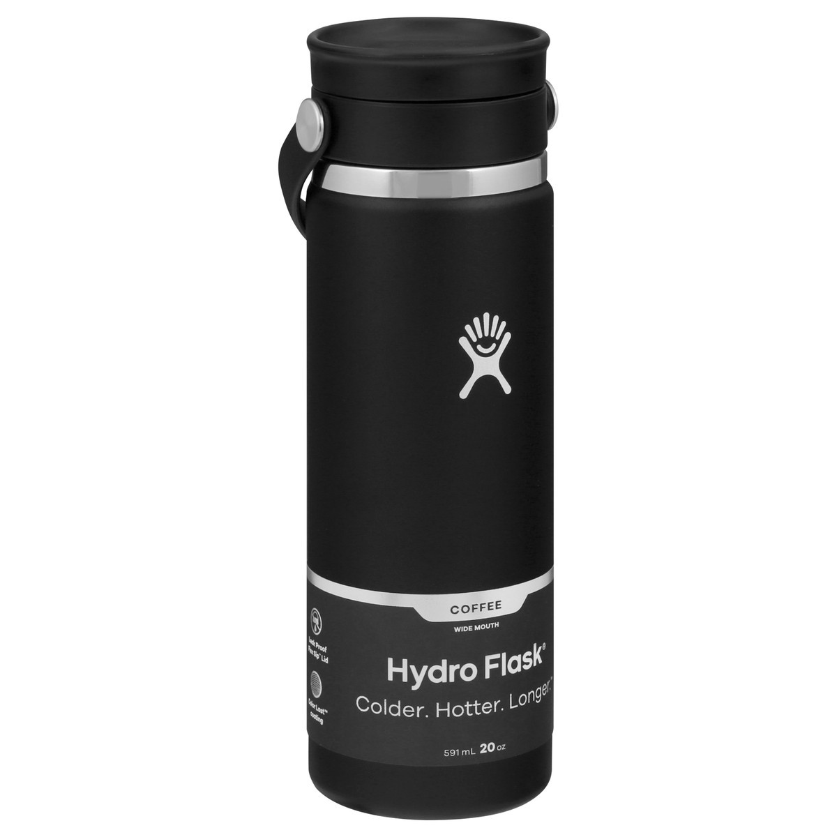 slide 6 of 11, Hydro Flask 20 Ounce Black Wide Mouth Coffee Bottle 1 ea, 1 ct
