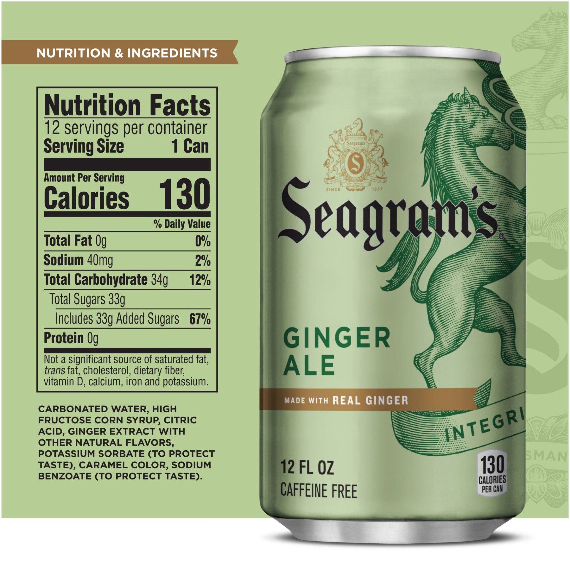 slide 8 of 15, Seagram's Ginger Ale, 12 ct; 12 fl oz