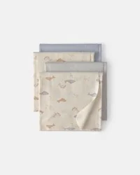 Carters Baby 4-Pack Whale Receiving Blankets - Blue/Cream Blue/Cream OSZ