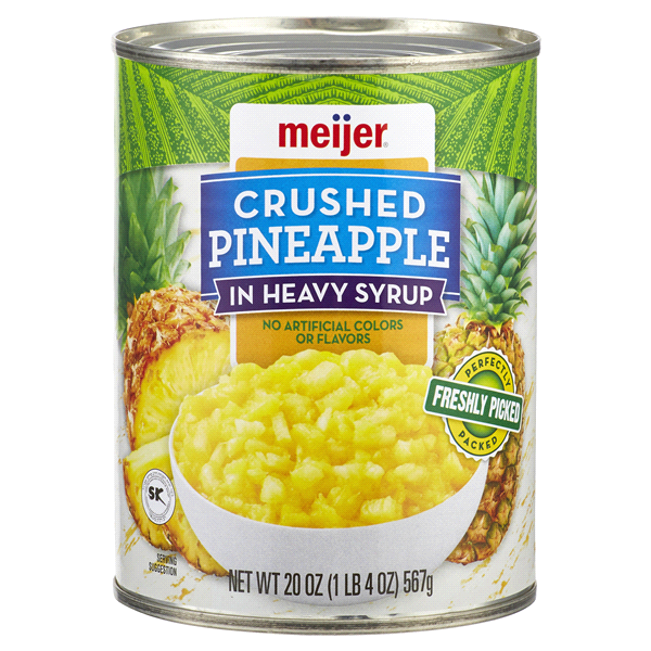 slide 1 of 1, Meijer Crushed Pineapple In Heavy Syrup, 20 oz