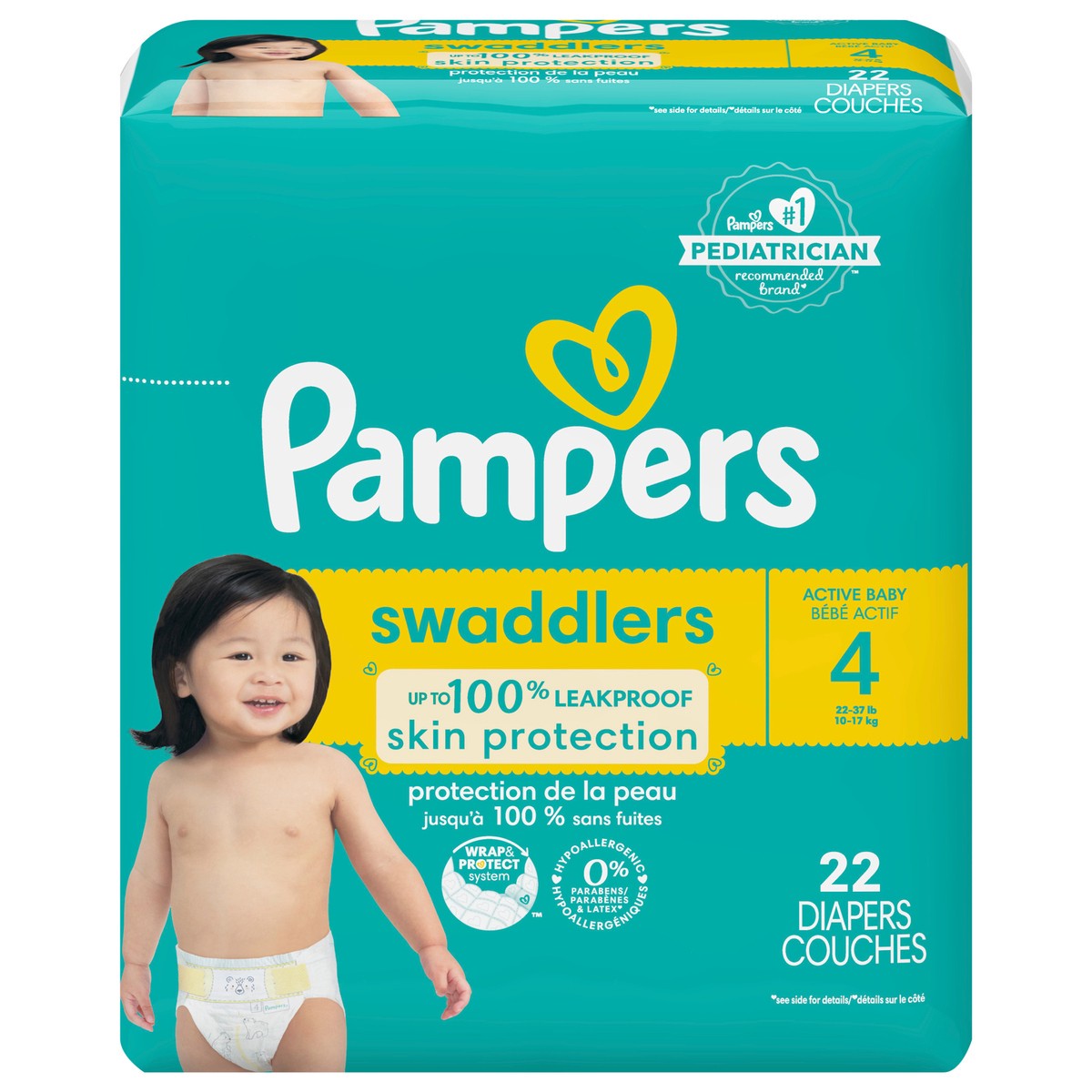 slide 1 of 9, Pampers Swaddlers Active Baby Diaper Size 4 22 Count, 22 ct