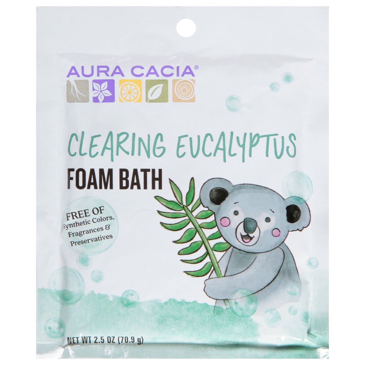 slide 1 of 9, Aura Cacia Clearing Aromatherapy Foam Bath For Kids, 2.5 oz