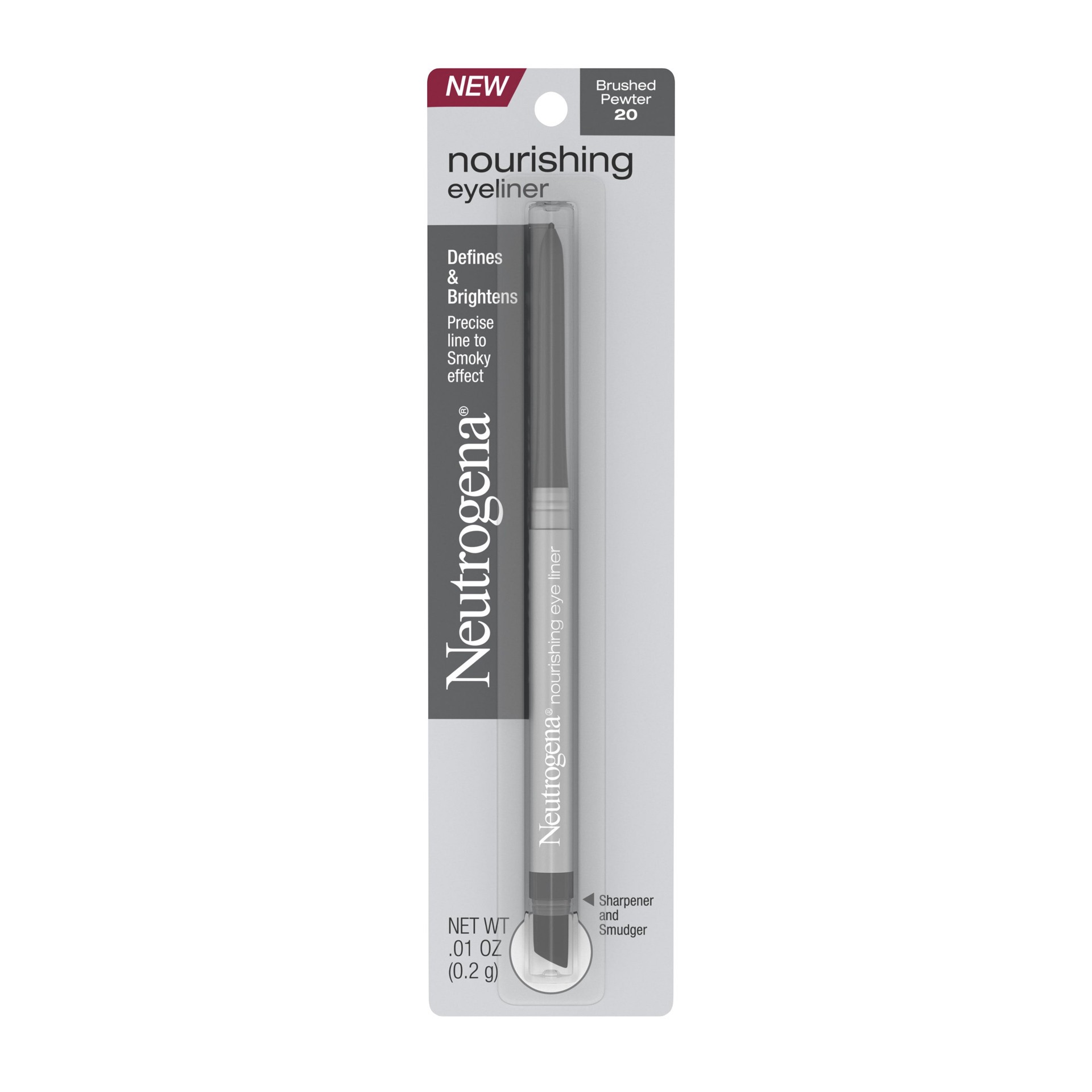 slide 1 of 5, Neutrogena Nourishing Eyeliner Pencil, Brushed Pewter 20,.01 oz, 0.01 oz