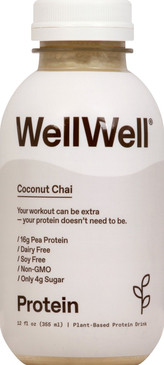 slide 4 of 10, WellWell Plant-Based Dairy Free Coconut Chai Protein Drink 12 oz, 12 oz