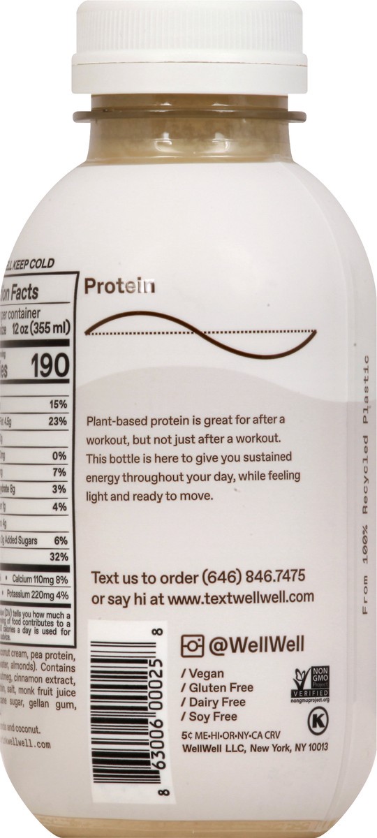 slide 6 of 10, WellWell Plant-Based Dairy Free Coconut Chai Protein Drink 12 oz, 12 oz