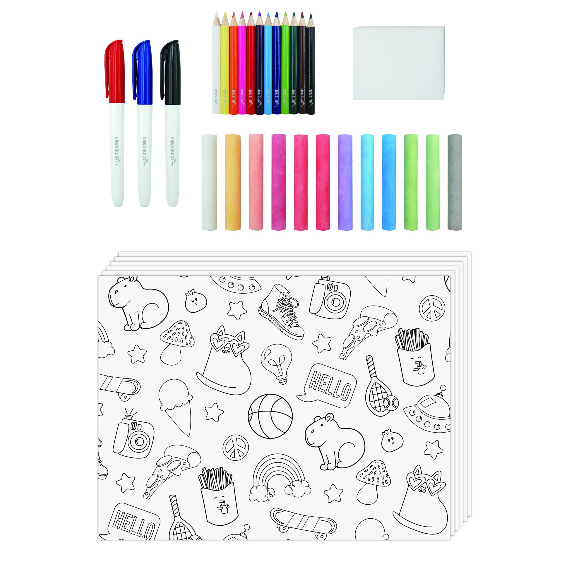 slide 4 of 5, On The Go Easel Art Set By Creatology, 13.62 in x 13.58 in x 2.91 in