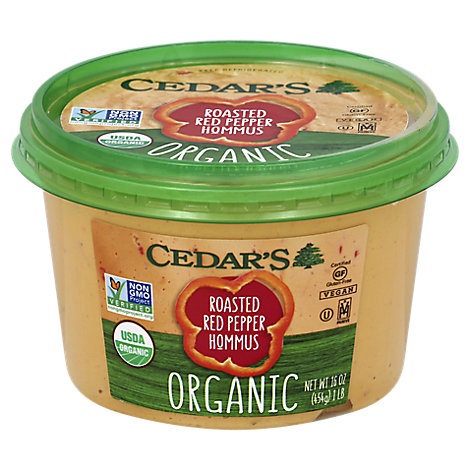 slide 1 of 1, Cedar's Cedars Organic Red Pepper Hummus, 16 oz