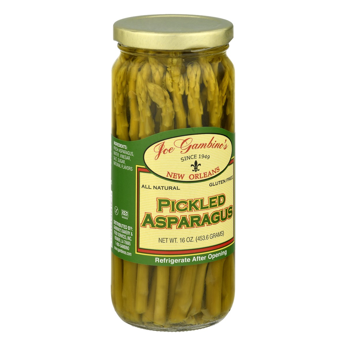 slide 11 of 13, Joe Gambinos Gambino's Spicy Pickled Asparagus, 16 oz