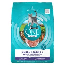 ONE Purina ONE Natural Cat Food for Hairball Control, +PLUS Hairball Formula