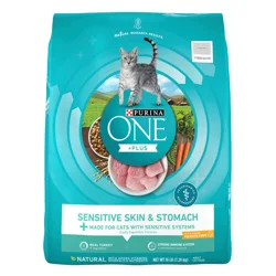 Purina ONE Sensitive Stomach, Sensitive Skin, Natural Dry Cat Food, +Plus Sensitive Skin and Stomach Formula