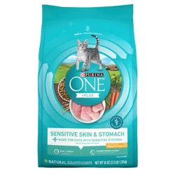 ONE Purina ONE Sensitive Stomach, Sensitive Skin, Natural Dry Cat Food, +Plus Sensitive Skin and Stomach Formula - 3.5 lb. Bag