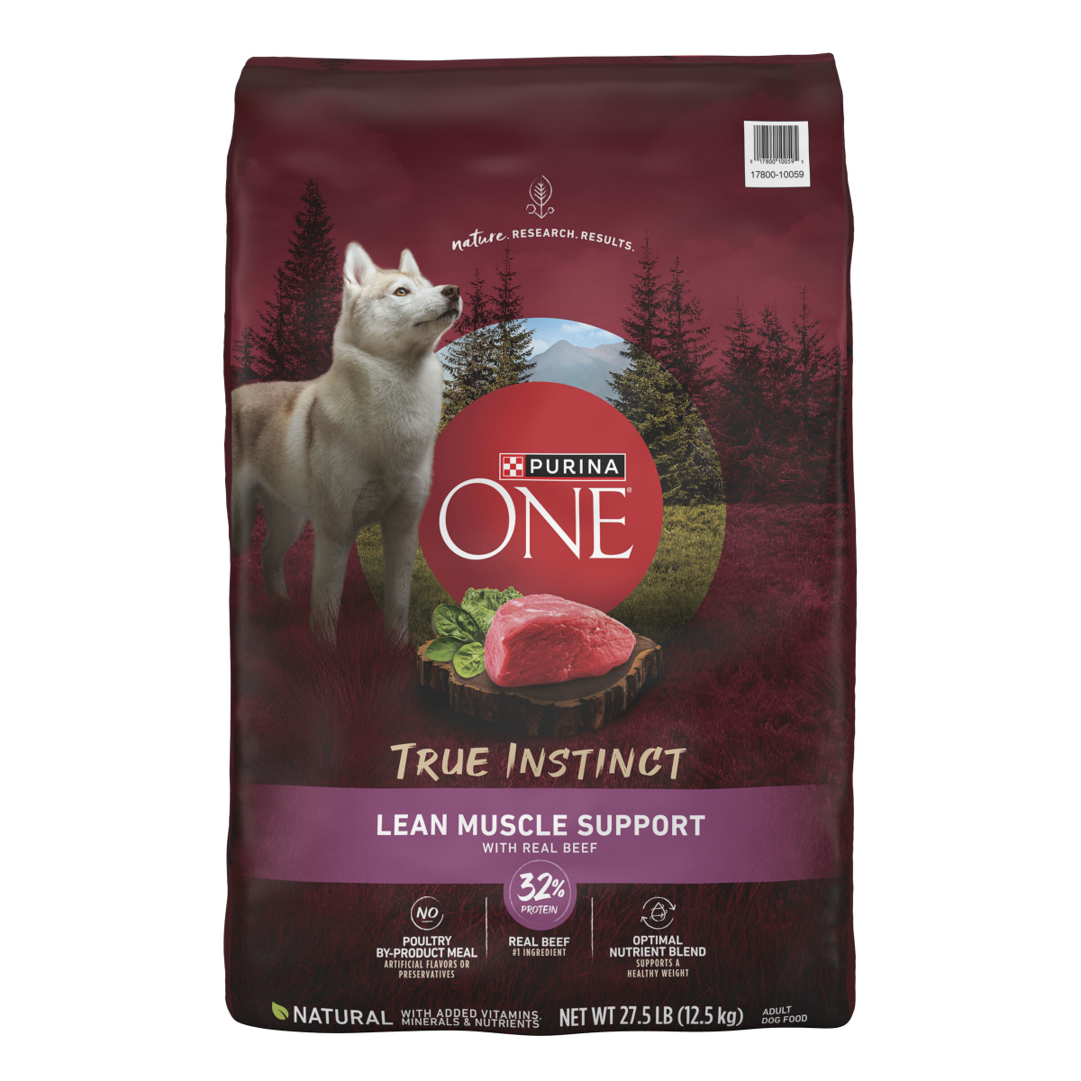 slide 1 of 29, ONE Purina One True Instinct Lean Muscle Support With Real Beef Natural With Added Vitamins, Minerals and Nutrients High Protein Dog Food, 27.50 lb
