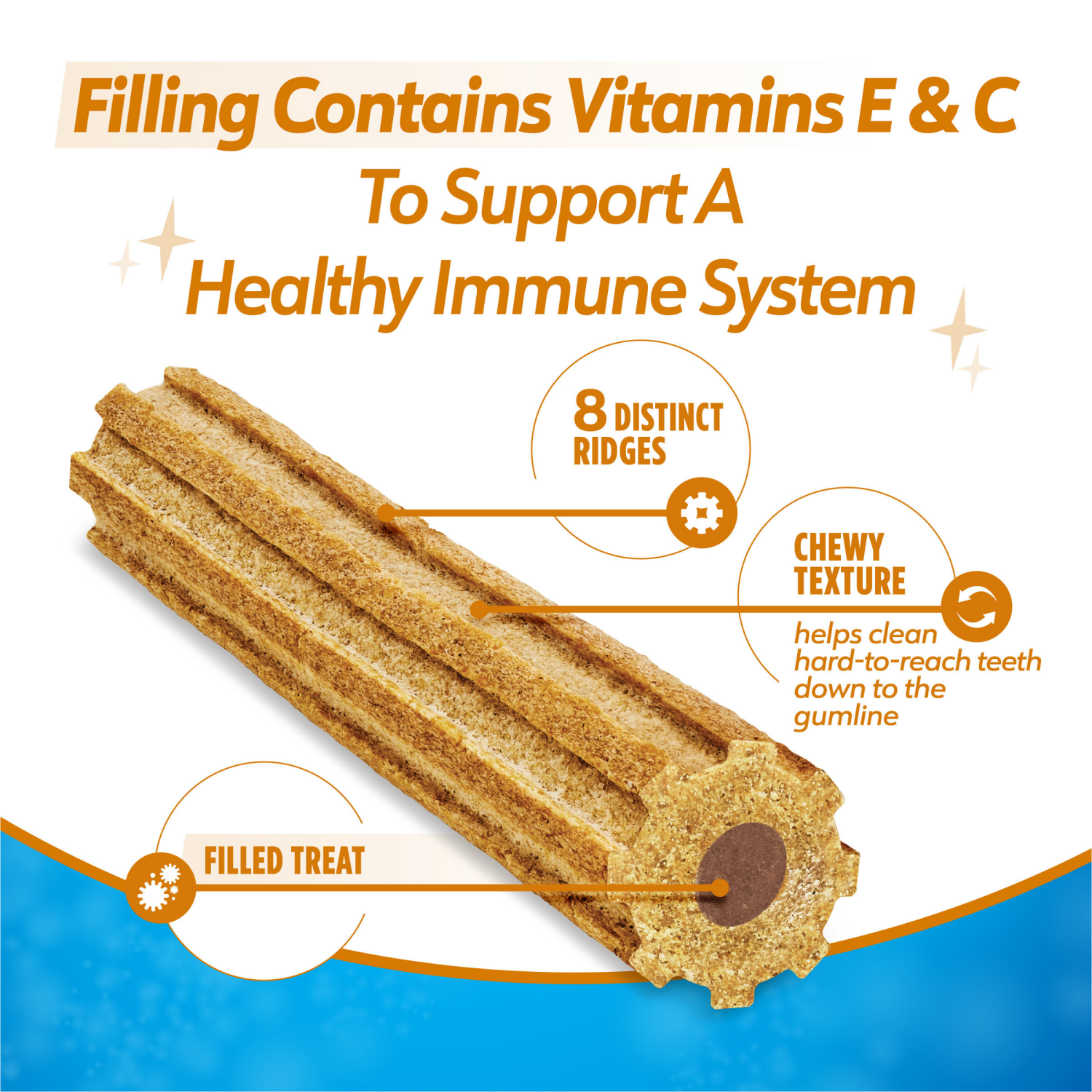 slide 2 of 8, Purina Dentalife Plus Immune Support Chicken, Apple and Blueberry Flavor Large Dog Dental Chews 7 oz - 6 ct. Pouch, 6 ct; 7 oz