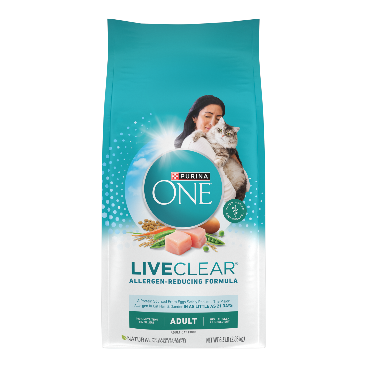 slide 1 of 4, Purina One Live Clear Adult Cat Food Chicken, 6.3 lb