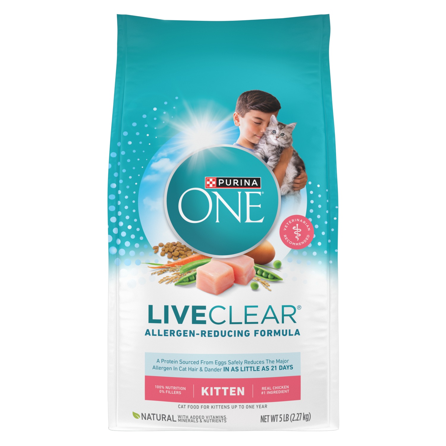 slide 1 of 4, Purina One Live Clear Dry Kitten Food, 5 lb