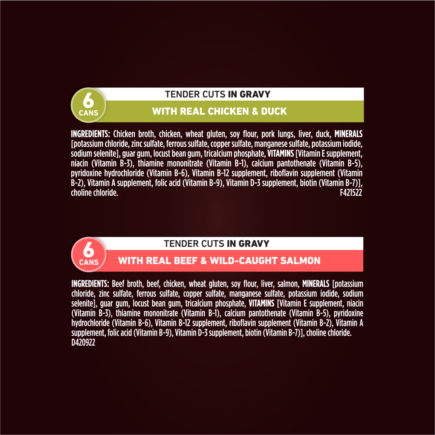 slide 6 of 7, Purina ONE True Instinct Tender Cuts in Gravy With Real Chicken and Duck, With Real Beef and Salmon High Protein Wet Dog Food Variety Pack - (12) 13 oz. Cans, 12 ct