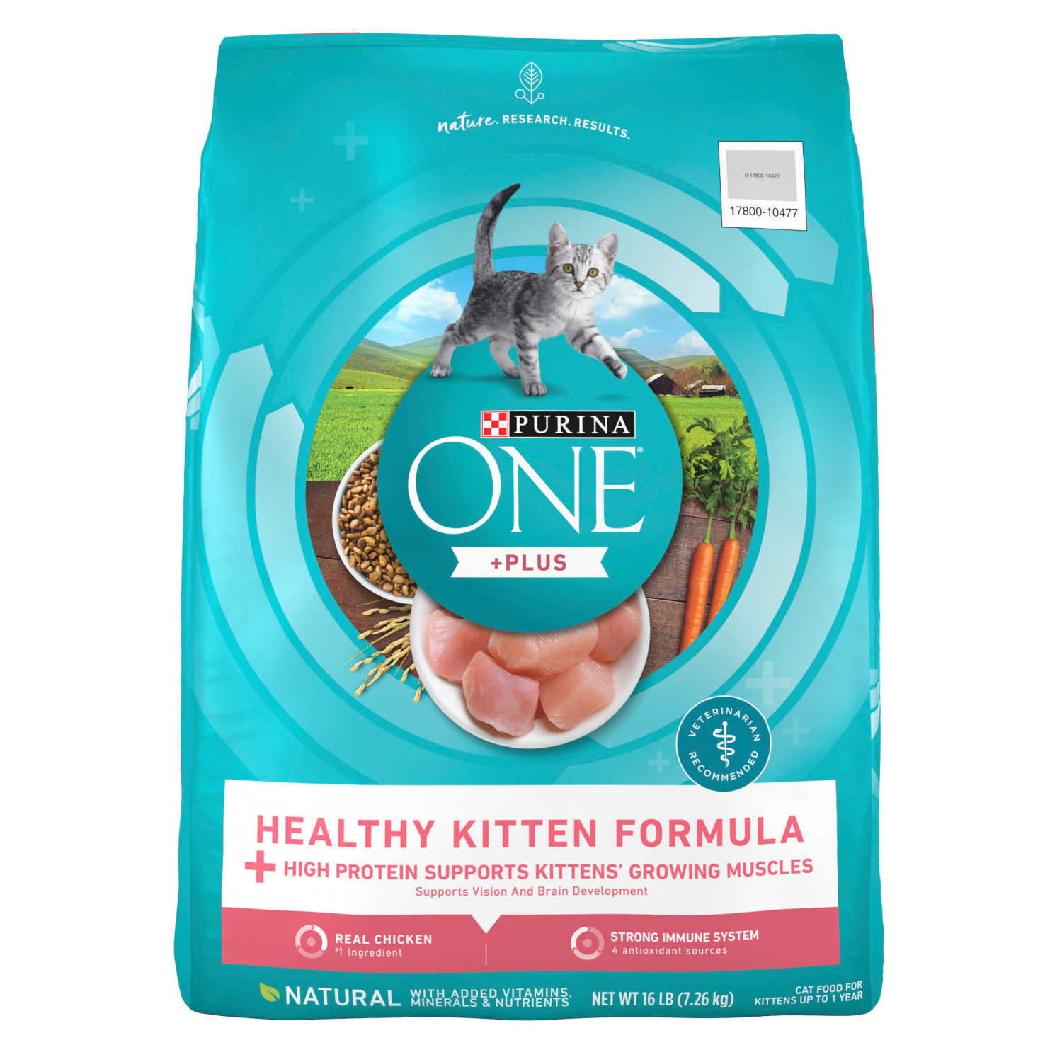 slide 1 of 8, ONE Purina ONE High Protein, Natural Dry Kitten Food, +Plus Healthy Kitten Formula - 16 lb. Bag, 16 lb