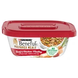 Beneful Purina Beneful High Protein, Wet Dog Food With Gravy, Prepared Meals Beef & Chicken Medley - 10 oz. Tub