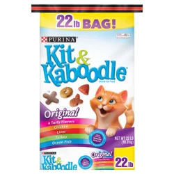 Kit & Kaboodle Purina Kit and Kaboodle Dry Cat Food Original Poultry, Liver and Ocean Fish Flavors - 22 lb. Bag