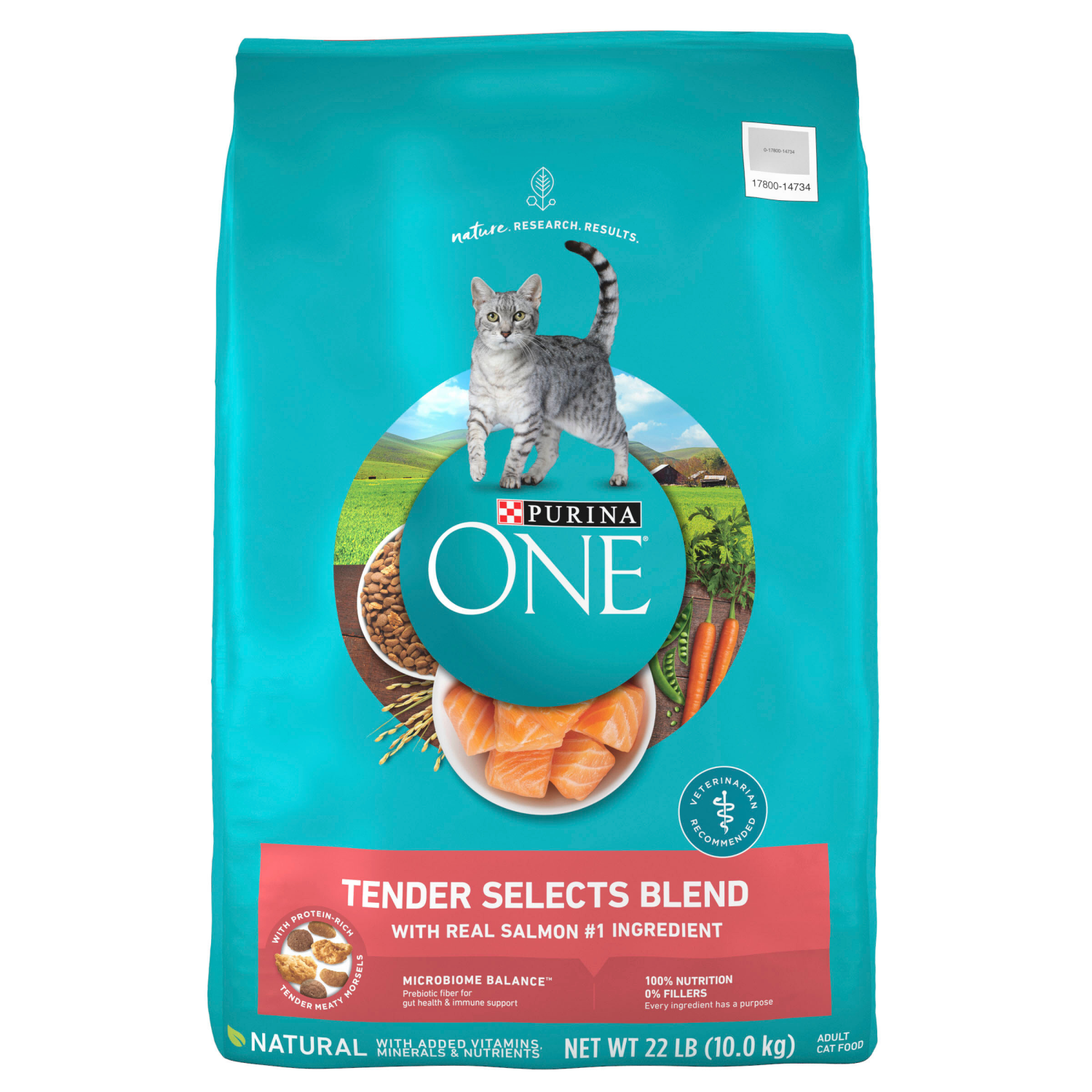 slide 1 of 5, ONE Purina ONE Natural Dry Cat Food, Tender Selects Blend With Real Salmon, 22 lb