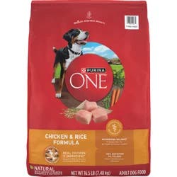 Purina ONE Chicken and Rice Formula Dry Dog Food - 16.5 lb. Bag