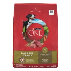 Purina ONE Dry Dog Food Lamb and Rice Formula - 16.5 lb. Bag