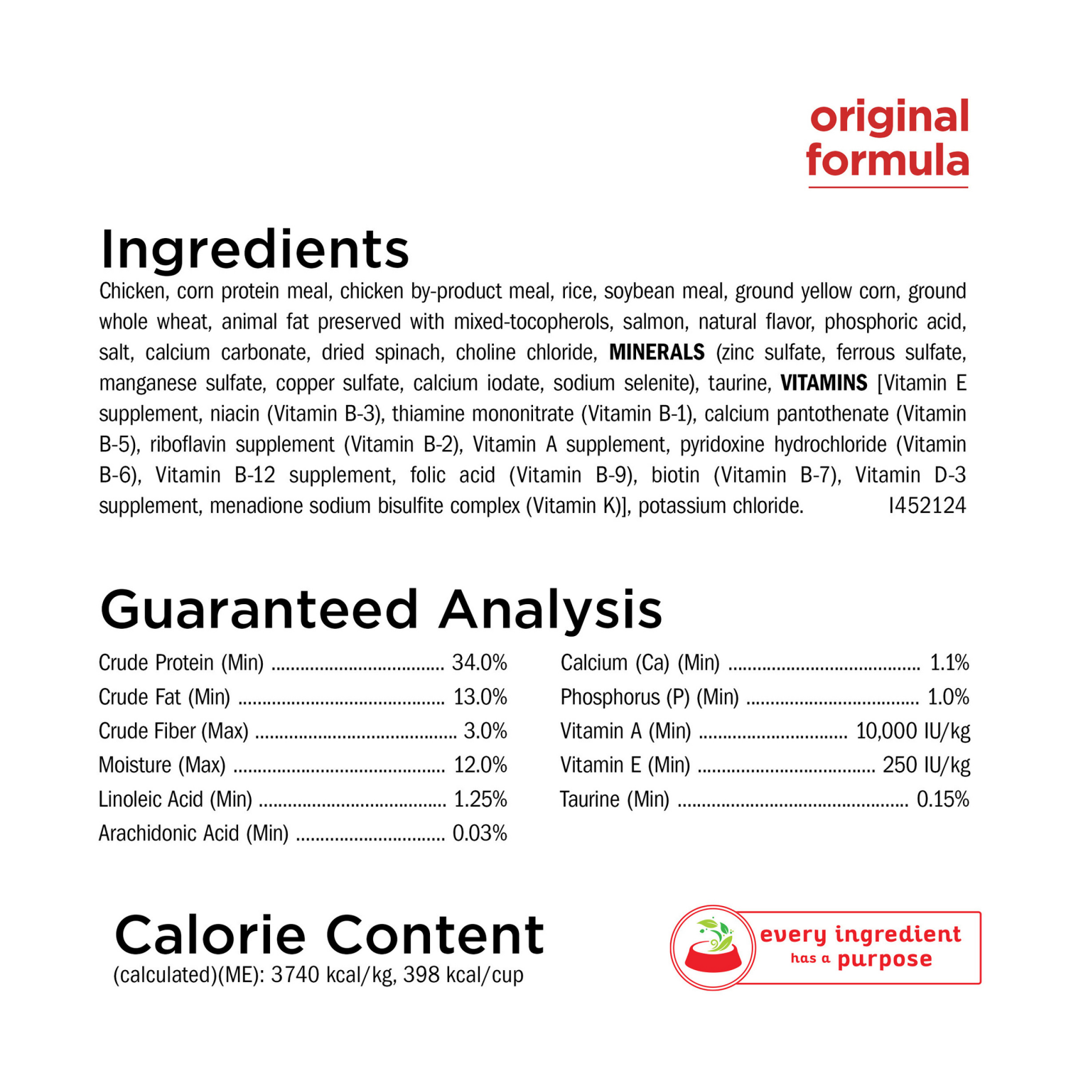 slide 3 of 4, Cat Chow Purina Cat Chow Naturals With Added Vitamins, Minerals and Nutrients Dry Cat Food, Naturals Original - 18 lb. Bag, 18 lb