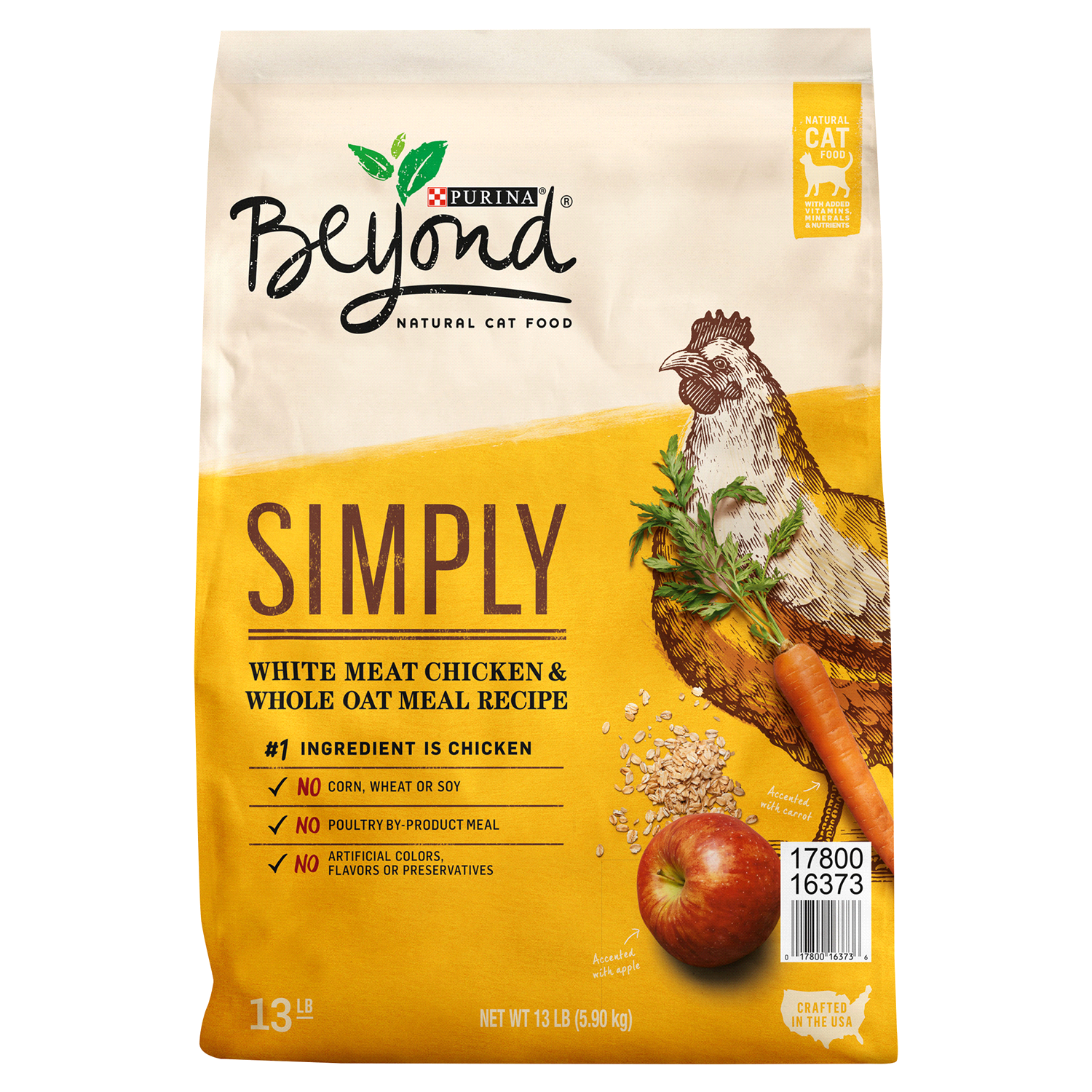 slide 1 of 5, Purina Beyond Natural Dry Cat Food Wholesome Ingredients for Whole Health White Meat Chicken and Whole Oat Meal Recipe, 13 lb